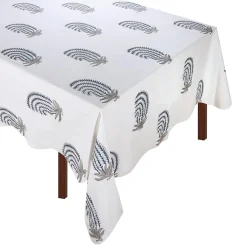 Chefanie Blue Grey Buteh Tablecloth New