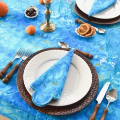 Chefanie Blue Marble Tablecloth Online