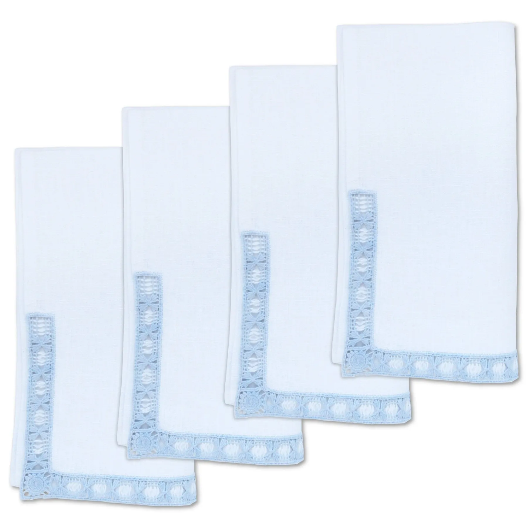 Chefanie Blue Trim Dinner Napkins (4) New