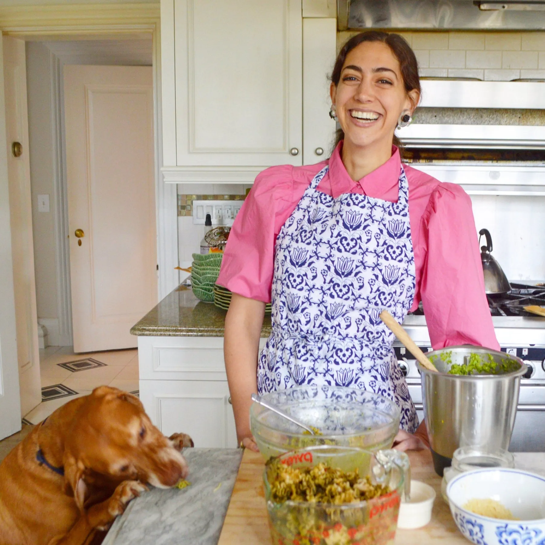Chefanie Blue & White Apron Clearance