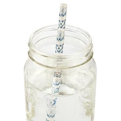 Chefanie Blue & White Ceramic Straws (4)