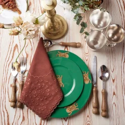 Chefanie Brown Eyelet Dinner Napkins (4) Outlet