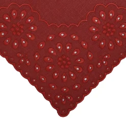 Chefanie Burgundy Eyelet Dinner Napkins (4) Sale