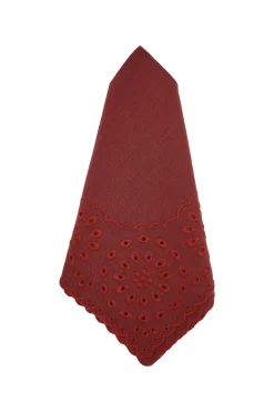 Chefanie Burgundy Eyelet Dinner Napkins (4) Sale
