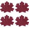 Chefanie Burgundy Leaf Cocktail Napkins (4) New
