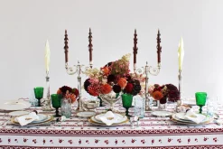 Chefanie Burgundy Stripe Tablecloth