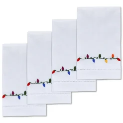 Chefanie Christmas Lights Hand Towels (4) New