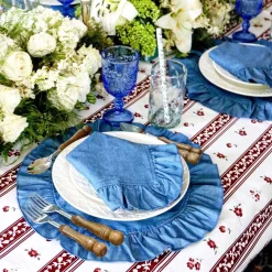 Chefanie Denim Napkins With Ruffled Edge (4) Discount