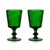 Chefanie Green Embossed Stem Glasses (4) Outlet