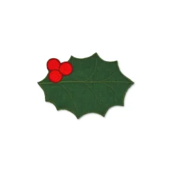 Chefanie Green Holly Leaf Cocktail Napkins (4) Sale