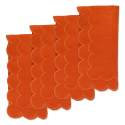 Chefanie Orange Scalloped Dinner Napkins (4) Discount