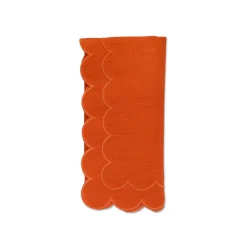 Chefanie Orange Scalloped Dinner Napkins (4) Discount