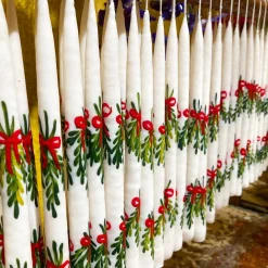 Chefanie Painted Mistletoe Tapers (2) Discount