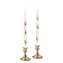 Chefanie Pink Hydrangea Painted Tapers (2) Clearance