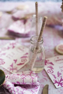 Chefanie Pink & White Ceramic Straws (4) Clearance