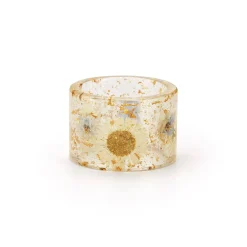 Chefanie Pressed Flower Napkin Rings (4) New