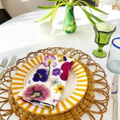 Chefanie Pressed Flower Napkins (4) Discount