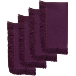 Chefanie Purple Fringe Dinner Napkins