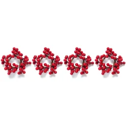 Chefanie Red Berry Napkin Rings (4) Sale