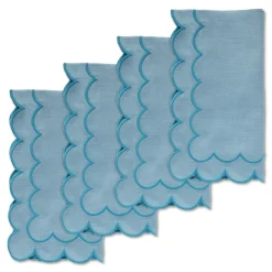 Chefanie Sea Foam Scalloped Dinner Napkins (4)