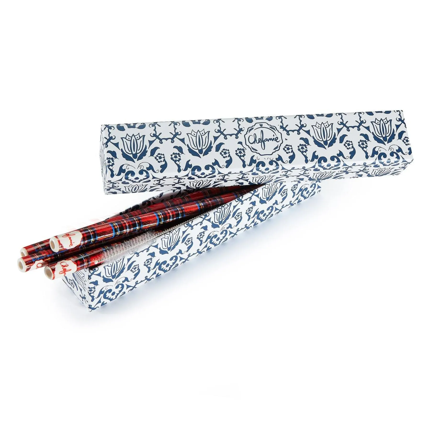Chefanie Tartan Ceramic Straws (4) Best