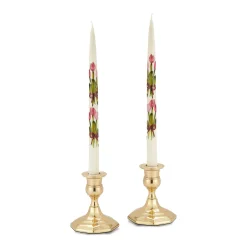 Chefanie White Painted Tulip Tapers (2) Sale