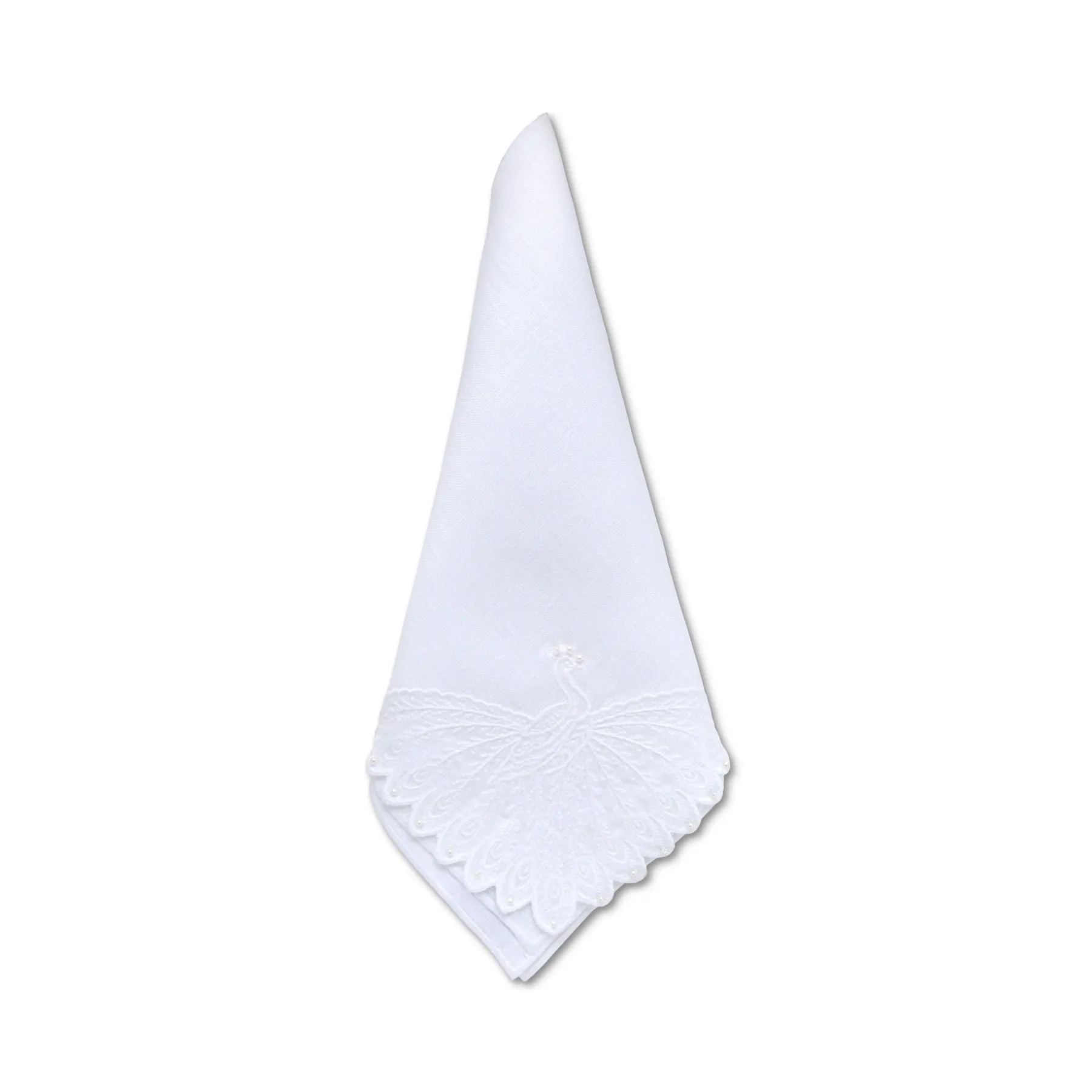 Chefanie White Peacock Dinner Napkins (4) Online