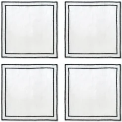 Chefanie Black Trim Cocktail Napkins (4)