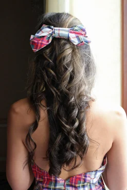 Chefanie White Plaid Barrette Discount